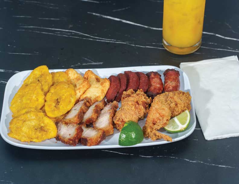 Picadera - Dominican fried plantains and mixed fried meats