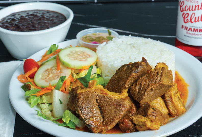 La Bandera - Dominican stewed meat with rice and beans